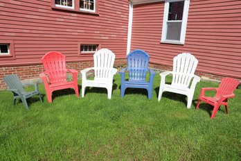 LOT 157 - PLASTIC OUTDOOR CHAIRS (6)