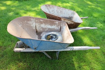 LOT 162 - TWO WHEEL BARROWS AND EXTRA WHEEL