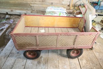 LOT 176 - REALLY NICE UTILITY CART (SIDES ALL COME OFF) AND OTHER FLAT CART WITH WHEELS