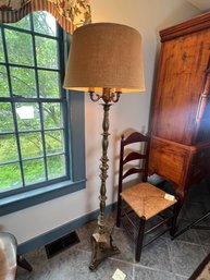 231 - EARLY AND HEAVY FLOOR LAMP, BRASS  EST: $350 - $500