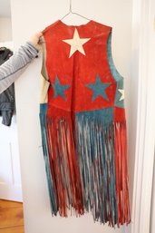 LOT 11 - 1960'S (?) LEATHER USA VEST