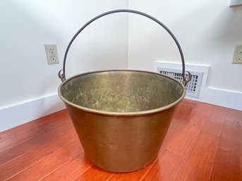 247 - RARE HIRAM W. HAYDEN BRASS BUCKET, SIGNED, 1851