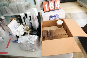 184 - TO GO COFFEE ITEMS / STRAWS / CUPS  PLASTIC CUTERY PACKETS AND MORE!