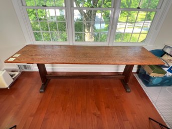 253 - VERY EARLY, (1800'S) TABLE, OUT OF AN ANTIQUE VERMONT FARMHOUSE, QUITE IMPRESSIVE IN PERSON!