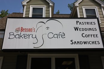 196 - HUGE BENSONS BAKERY SIGN (FRAME NOT INCLUDED) WILL BE REMOVED FOR BUYER