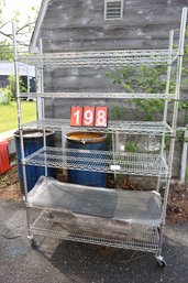 198 - METAL ROLLING RACK AS SHOWN