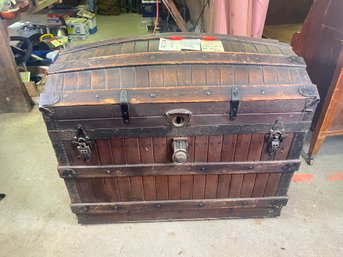 152 - ANTIQUE BOW TOP CHEST, VERY NICE!