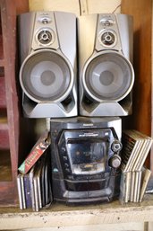 LOT 106 - RADIO , SPEAKERS AND CDS