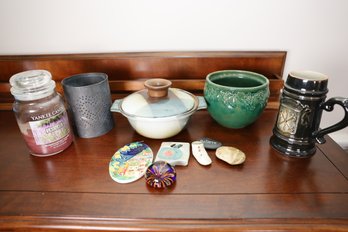 LOT 272 - PAPERWEIGHT, CANDLE AND MORE