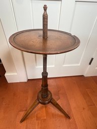 346 - VERY UNIQUE ANTIQUE SPINNING TABLE, RAISES AND LOWERS