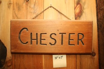 LOT 8 - HANDMADE CHESTER WALL HANGING SIGN