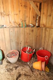 LOT 17 - BUCKETS, PLANTERS, GARDEN RELATED AND MORE