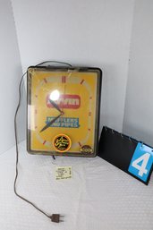 LOT 4 - ARVIN ELECTRIC CLOCK WITH LIGHT - WORKS