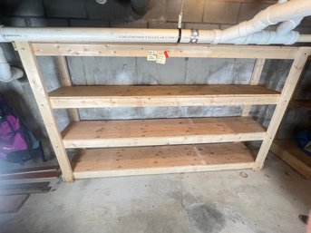 431 - CUSTOM MADE SOLID SHELF, BUYER TO TAKE PART, ITS LABELED FOR EASY REASEMBLE, NICELY MADE!