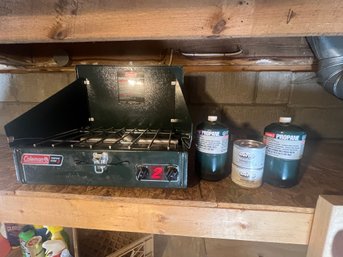 433 - COLEMAN PROPANE STOVE AND FUEL