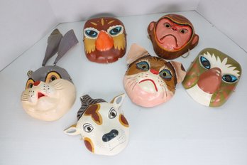 LOT 81 - AMAZING PAPER MACHE VINTAGE MASKS! - REALLY COOL!