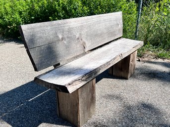 10 - VERY NICE HOMEMADE WOODEN BENCH - VERY STURDY