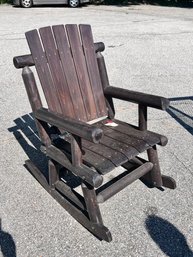 13 - WOODEN OUTDOOR ROCKING CHAIR