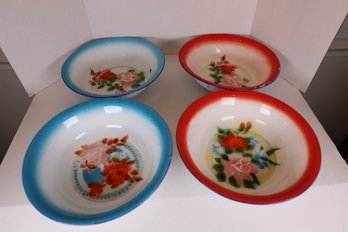 LOT 125 - VINTAGE POSSIBLY ENAMIAL HAND PAINTED BOWLS - SO NICE!