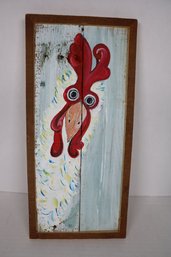 LOT 135 - HAND PAINTED ON WOOD, CHICKEN