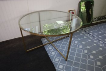 LOT 142 - GLASSTOP, ROUND COFFEE TABLE