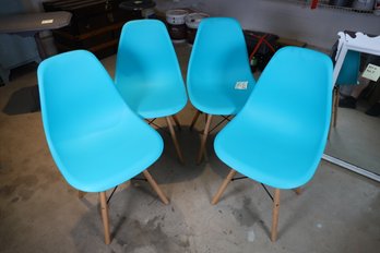 LOT 198 - FOUR BLUE CHAIRS