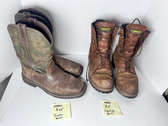 77 - MENS JUSTIN BOOTS AND CAROLINA  11EE  11.5