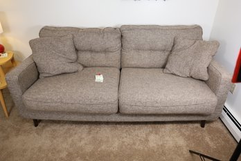 LOT 211 - SOFA, MODERN, NOT OVERLY HEAVY BUT BUYER TO BRING AT LEAST 3 PEOPLE TO REMOVE: READ MORE!