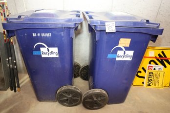 LOT 45 - TWO LARGE ROLLING COMMERICAL GRADE TRASH BINS (aROUND $250 EACH NEW!)