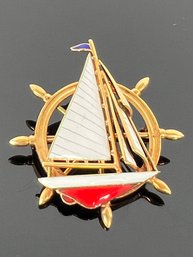 LOT 55 - 14k GOLD SAILBOAT BROOCH