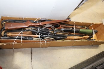 LOT 105 - MANY SOFT RIFLE*CASES AND WOODEN STOCK