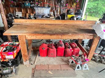 109 - VERY NICE WOODEN SHOP WORKBENCH, RIGHT BY EXIT FOR EASY REMOVAL!