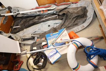 LOT 155 - BOMBARD B1 INFLATABLE BOAT - AROUND 10', HEAVY DUTY, CAN INSTALL ENGINE! WITH EXTRAS!