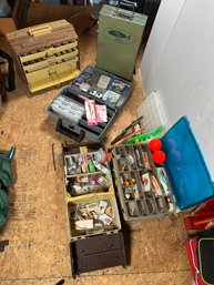 190 - FISHING RELATED TACKLE AND TACKLE BOXES