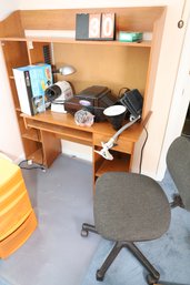 30 - CHAIR, DESK AND ALL ITEMS ON IT