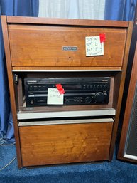 211 - VICTOR, STEREO AUDIOLA CABINET AND ANY ITEMS IN IT, INCLUDING THE PIONEER