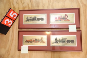 35 - TWO FRAMED TRAIN ART