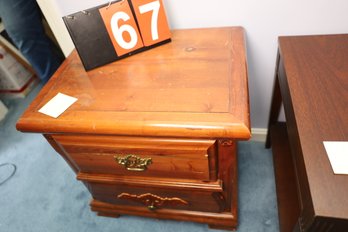 67 - TWO DRAWER SIDE TABLE