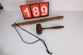 189 - VINTAGE BILLYCLUB AND GAVEL