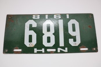 LOT 67 - 1918 NEW HAMPSHIRE PLATE - VERY NICE!