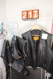 217 - LEATHER VEST AND CHAPS