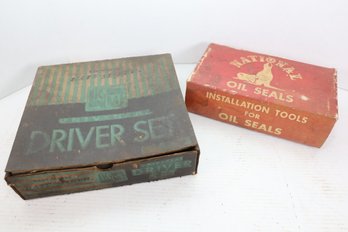 LOT 90 - VINTAGE TOOLS IN GREAT OLD ADVERTISING BOXES!