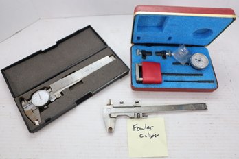 LOT 91 - VINTAGE FOWLER AND OTHER MEASURING TOOLS