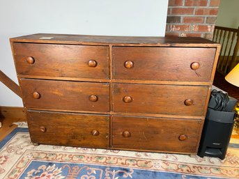 37 - SOLID 6 CHEST OF DRAWERS, UPSTAIRS, BRING HELP TO REMOVE!