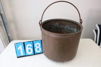 LOT 168 - LARGE/HEAVY ANTIQUE COPPER BUCKET