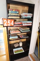 254 - BOOKCASE WITH BOOKS AND ITEMS SHOWN