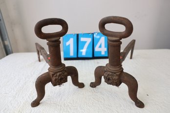 LOT 174 - ANTIQUE ANDIRONS