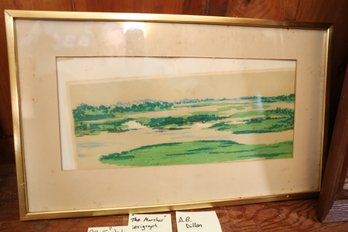 LOT 135 - 'THE MARSHES', SERIGRAPH, THE DILLONS, HANCOCK NH. LOCAL ARTIST A.B. DILLION