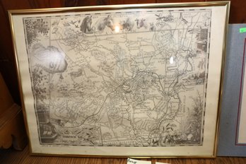 LOT 142 - PRINT, ARTIST LELIA J . WOOD, 'MAP OF HANCOCK' NH.