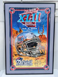 1 - STAR OF THE SHOW! TOM BRADY SIGNED, AND OTHER PATRIOTS SUPERBOWL POSTER! WITH C.O.A.!!! RARE FOR COLLECTOR